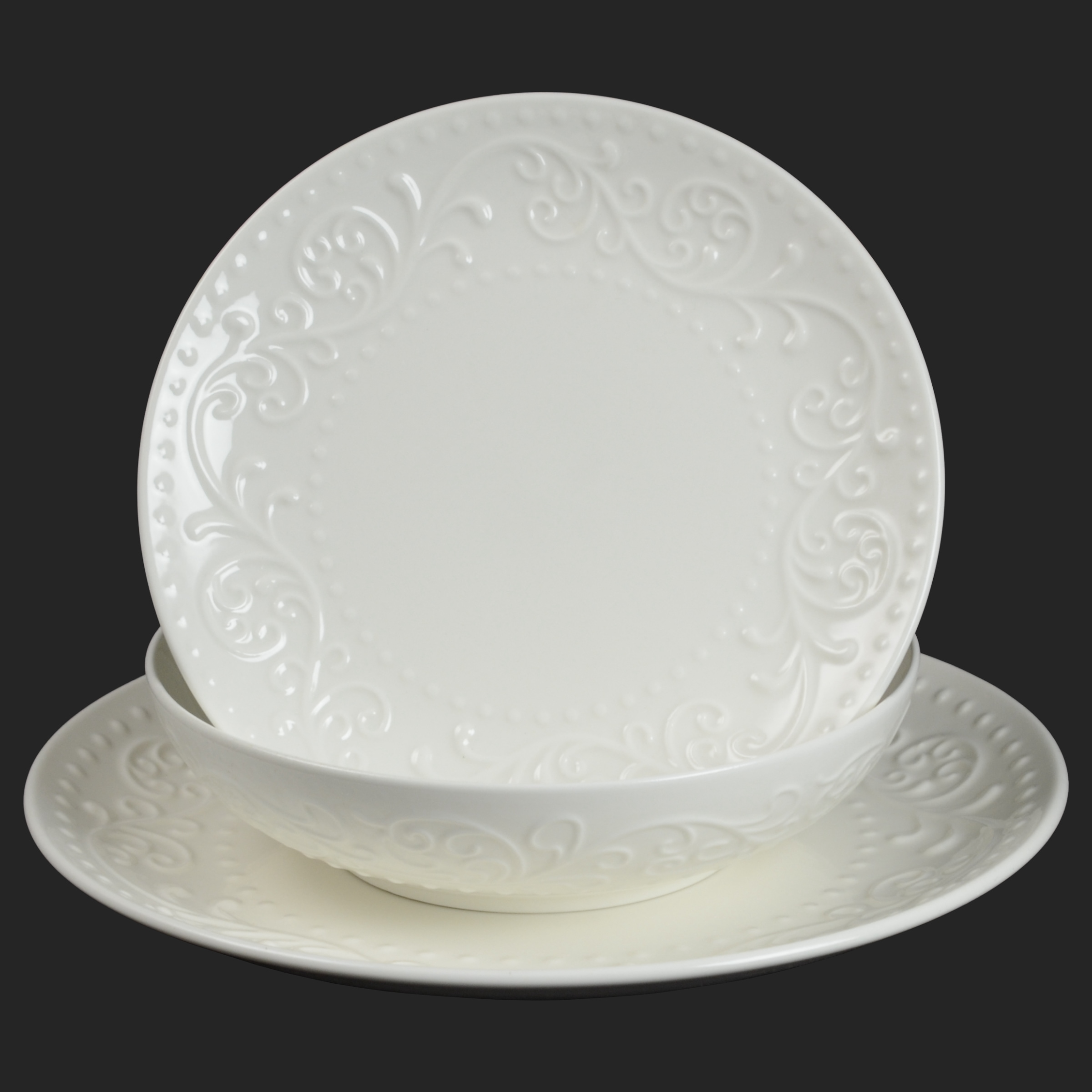 SOGNANTE - biela sada porcelánových tanierov pre 6 os.