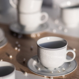 OPAL ornament šedý lem - šapo na kávu 165ml pre 6 os.