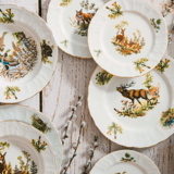 BERNADOTTE poľovník - sada porcelánových tanierov pre 6os.