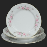 BERNADOTTE ruža zlatý pruh - sada porcelánových tanierov pre 6 os.