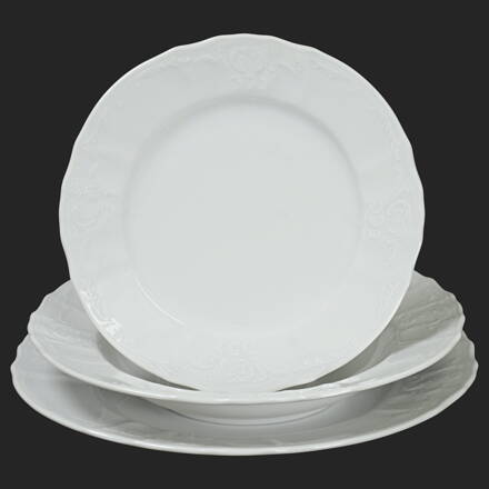 BERNADOTTE bílá - sada talířů pro 6 os.