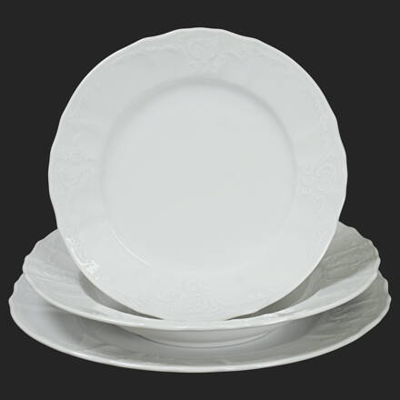 BERNADOTTE biela - sada porcelánových tanierov pre 6 os.