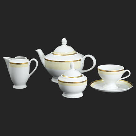 CHRISTINE zlatý pruh - čajová súpr. pre 6os.