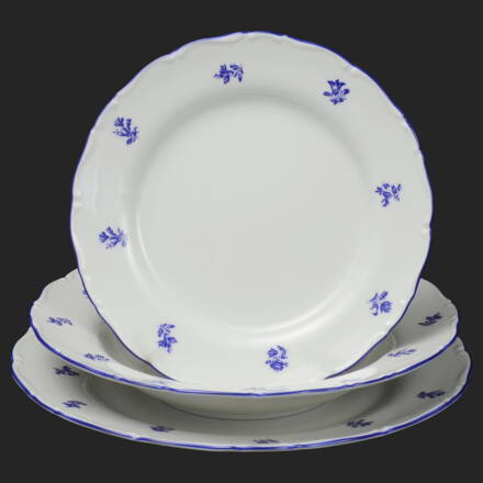 OPHELIA modrý květ - sada talířů pro 6 os.