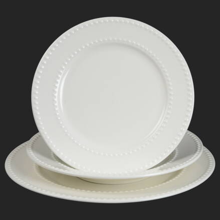 COLLINA - biela sada porcelánových tanierov pre 6 os.