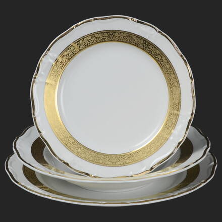 MARIE LOUISE zlato - sada porcelánových tanierov pre 6os.