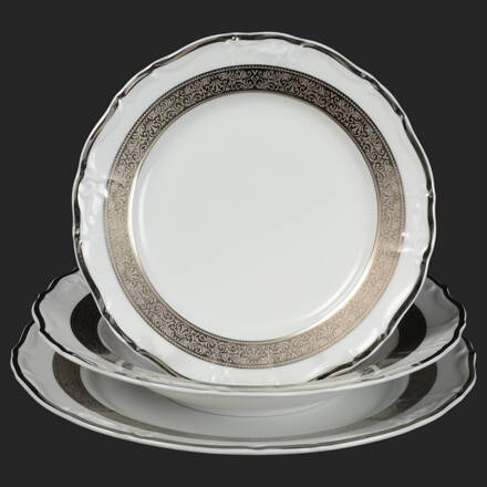 MARIE LOUISE platina - sada porcelánových tanierov pre 6os.
