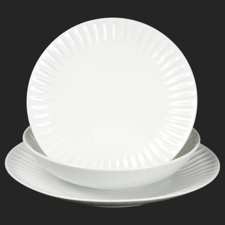 RIBBY biele - sada porcelánových tanierov pre 6 os.