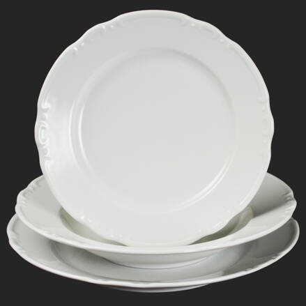 CONSTANCE bílá - sada talířů pro 6 os.