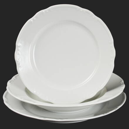 CONSTANCE biela - sada porcelánových tanierov pre 6 os.