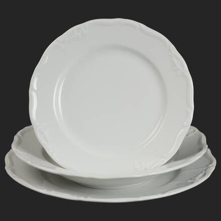MARIE LOUISE biela - sada porcelánových tanierov pre 6os.