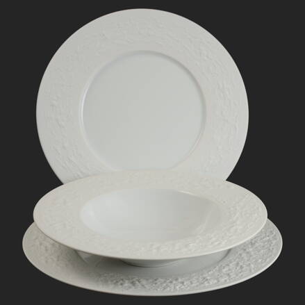 Stone biely - sada porcelánových tanierov pre 6 os.