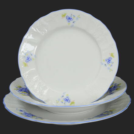 BERNADOTTE nezábudka - sada porcelánových tanierov pre 6 os.