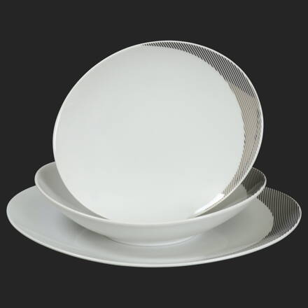 LOOS platinový pruh - sada porcelánových tanierov pre 6 os.