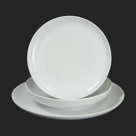 TOM biela mozaika - sada porcelánových tanierov pre 6 os.