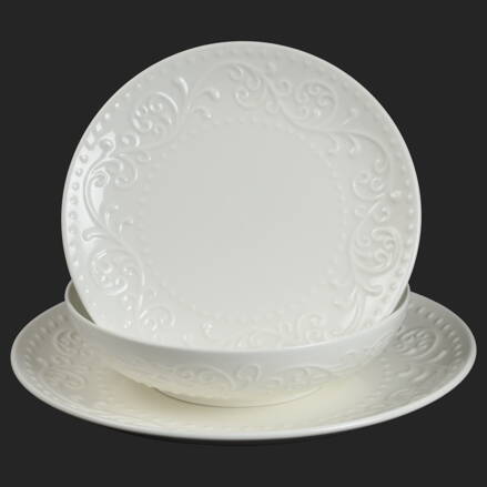 SOGNANTE - biela sada porcelánových tanierov pre 6 os.