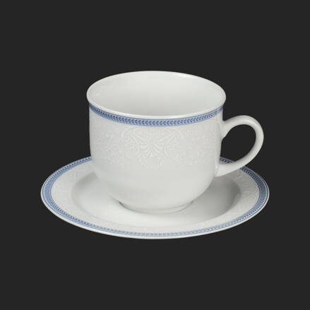 OPAL ornament modrý lem - šapo na čaj 270ml pre 6os.