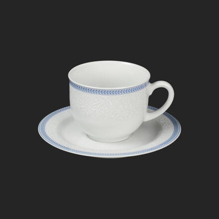 OPAL ornament modrý lem - šapo na kávu 165ml pre 6os.