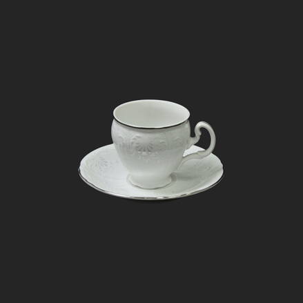 BERNADOTTE damašek platinový pruh - šapo na espresso 90ml pre 6 os. 