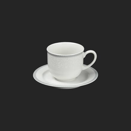 OPAL ornament šedý lem - šapo na espresso 110ml pre 6 os. 