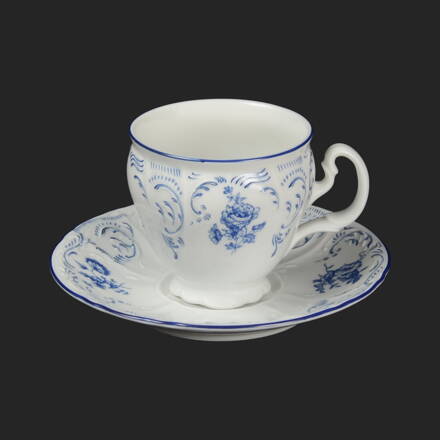 BERNADOTTE modrý dekor - šapo na čaj 240ml pro 6os.